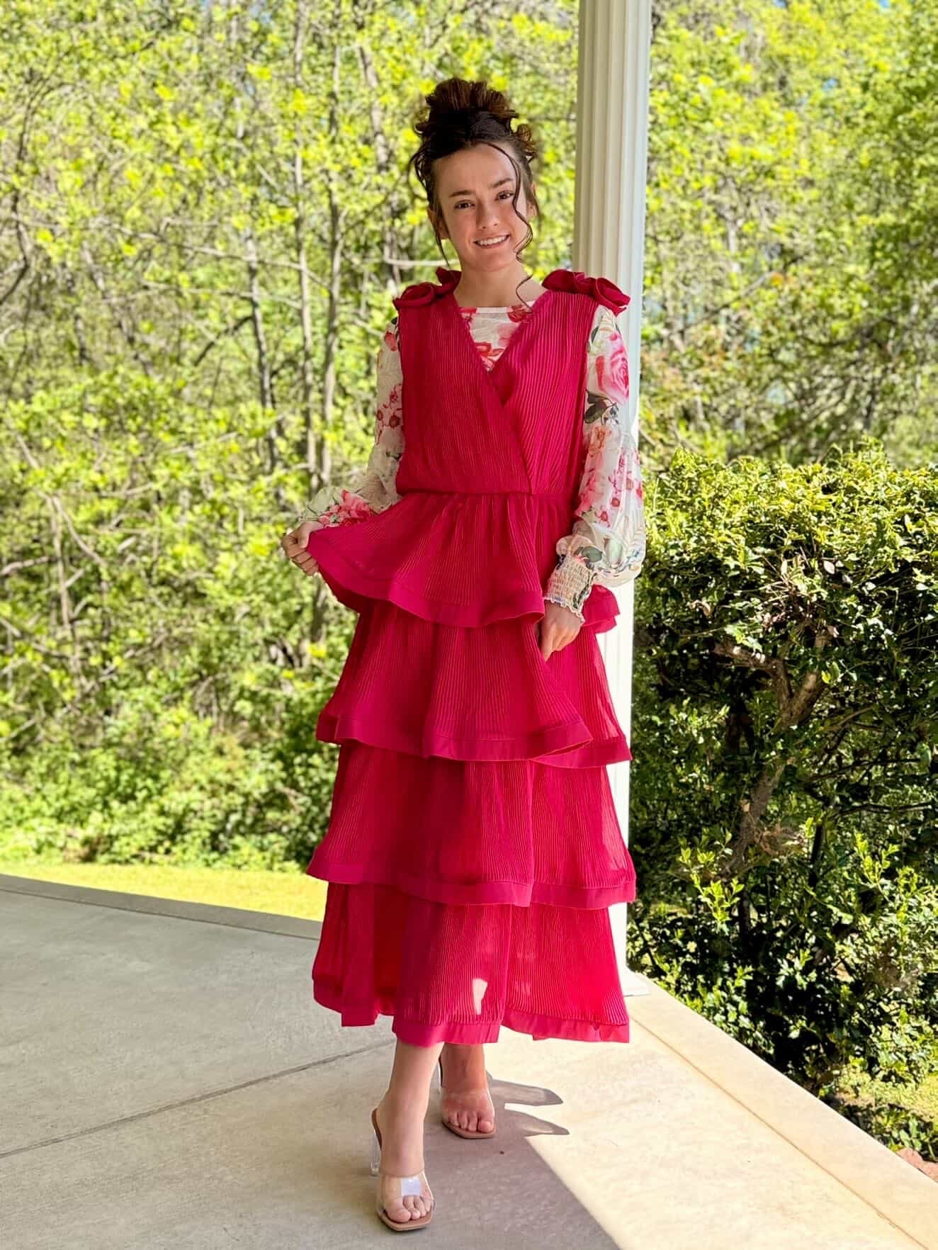 Rosé Rhapsody Dress - Fuchsia Tiered Ruffle Dress | Blessed To Bless ...