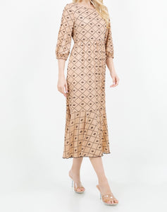 Bow Allure Dress In Beige. Sizes S - 3X
