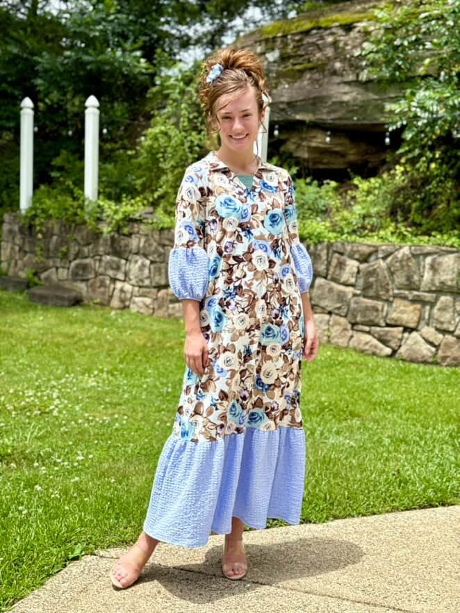 Blue Petals Poise Dress * Reg & Curvy
