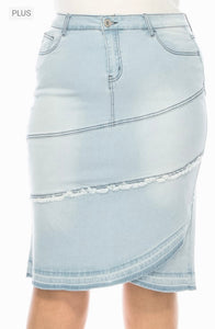 Charming Denim Skirt in Small - 3X