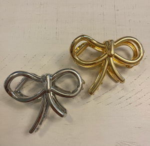 Bow Hair Clips in Gold or Silver