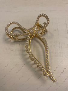 Bow Elegance with Pearls or Faux Diamonds