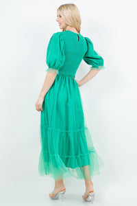 Embraced In Tulle In Emerald Green