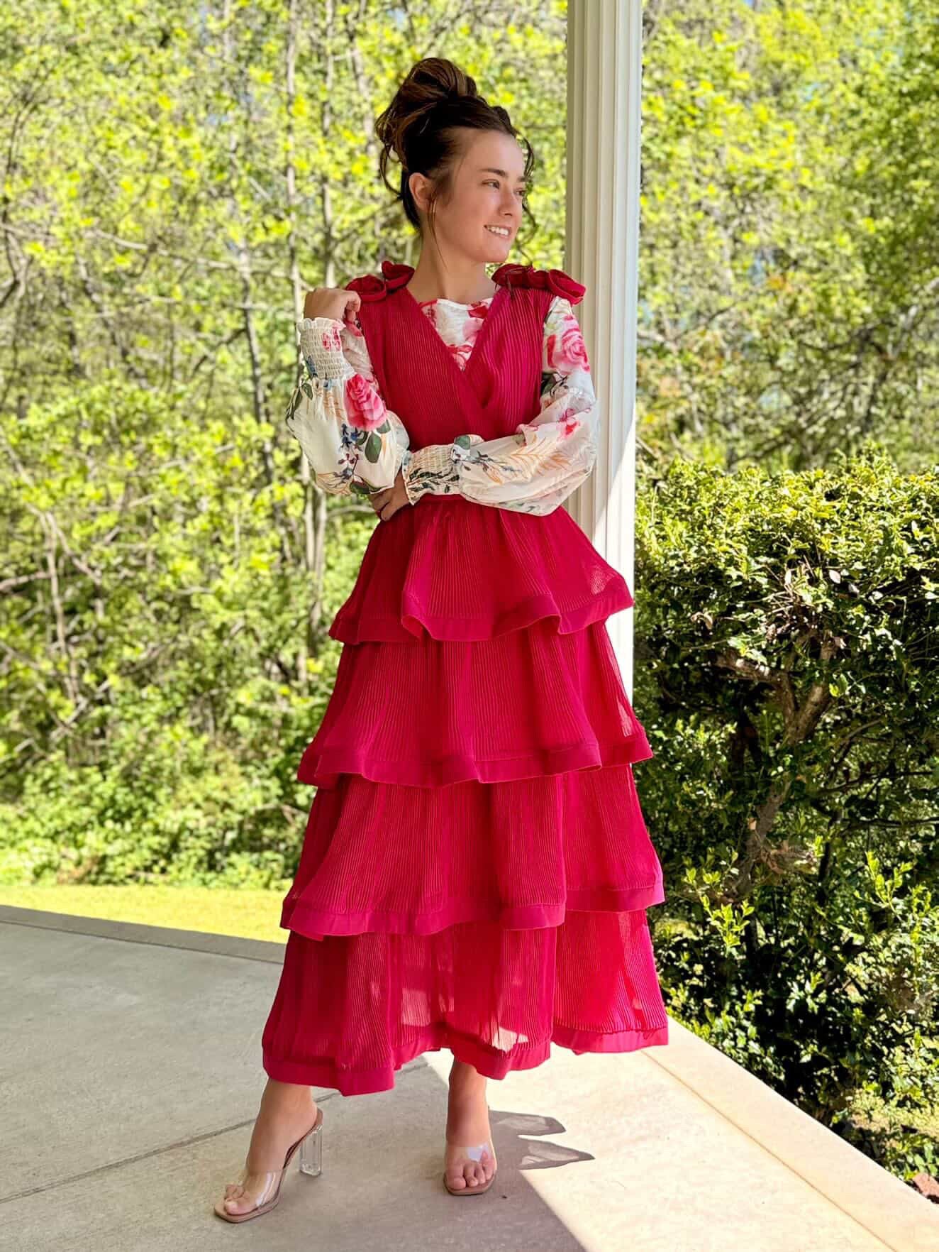 Rosé Rhapsody Dress - Fuchsia Tiered Ruffle Dress | Blessed To Bless ...
