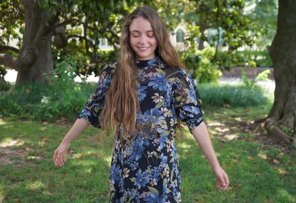 Soft Petal Midi Overlay Dress