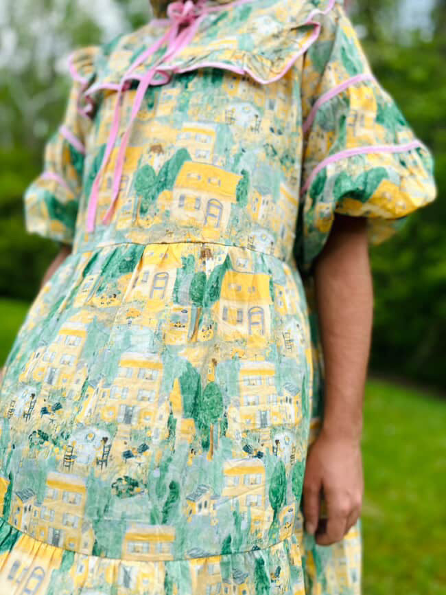 Waiting for Spring Dress In a Lemon and Pink Mix - Ready To Ship