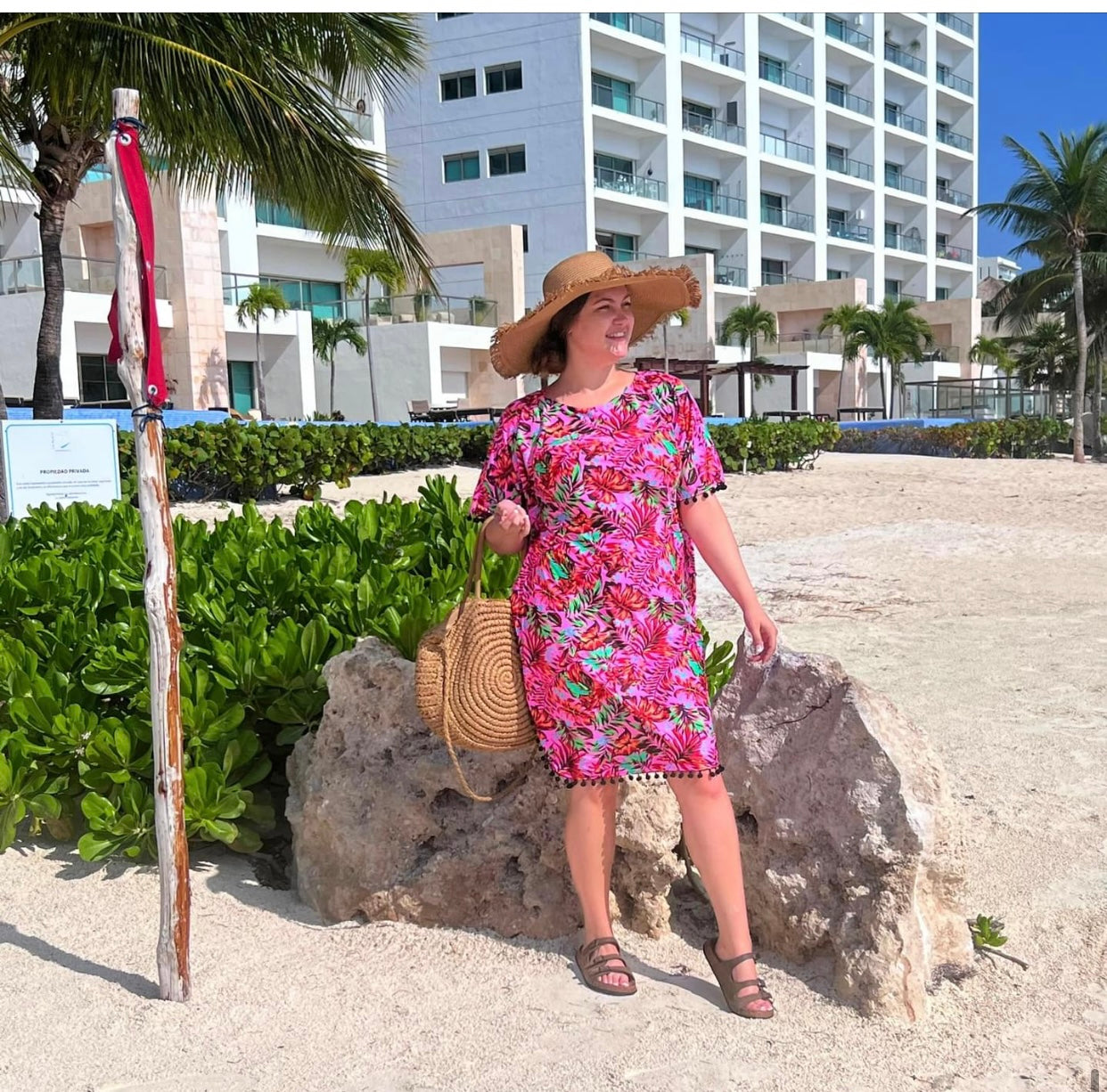 Tropical Getaway Swimdress in Pink - In Stock - Blessed To Bless Boutique