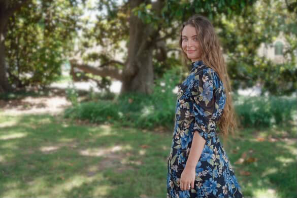 Soft Petal Midi Overlay Dress