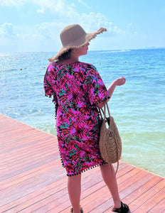 Tropical Getaway Swimdress in Pink - In Stock - Blessed To Bless Boutique