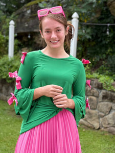 Dotty Bow Sleeve Top