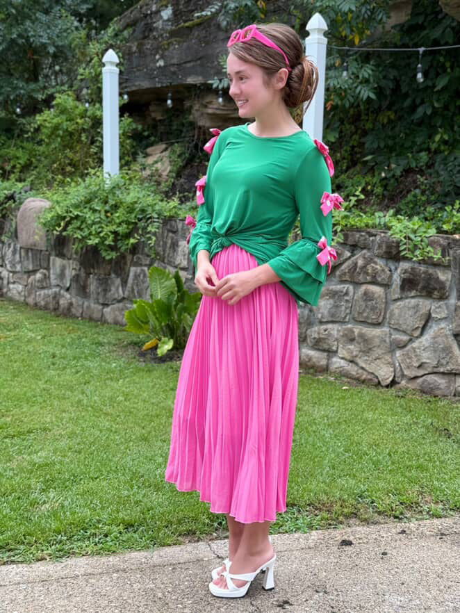 Dotty Bow Sleeve Top