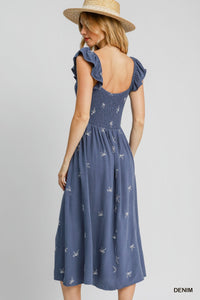 More Bows Please Dress In Denim Blue** Fits S - Plus - Ready To Ship