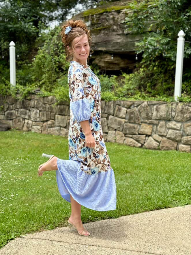 Blue Petals Poise Dress * Reg & Curvy