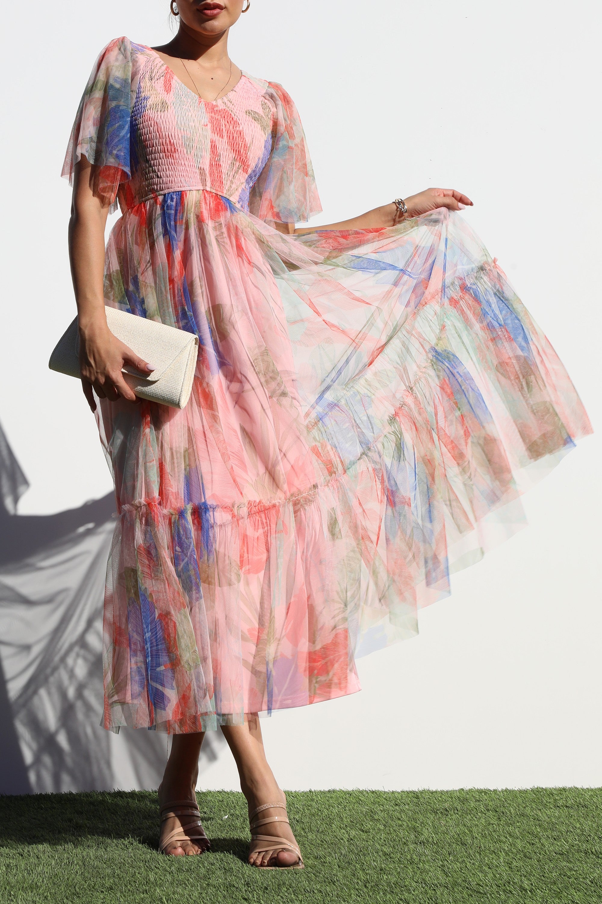 Pastel Sunset Dreams Dress in a pink mix - Ready to ship!