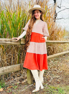 Autumn Bliss In Stripes Dress ☆ S - 2X ☆