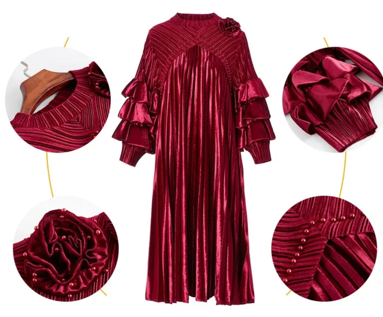 Holiday Stroll Dress in Deep Wine*Preorder* ETA 2/3 Weeks