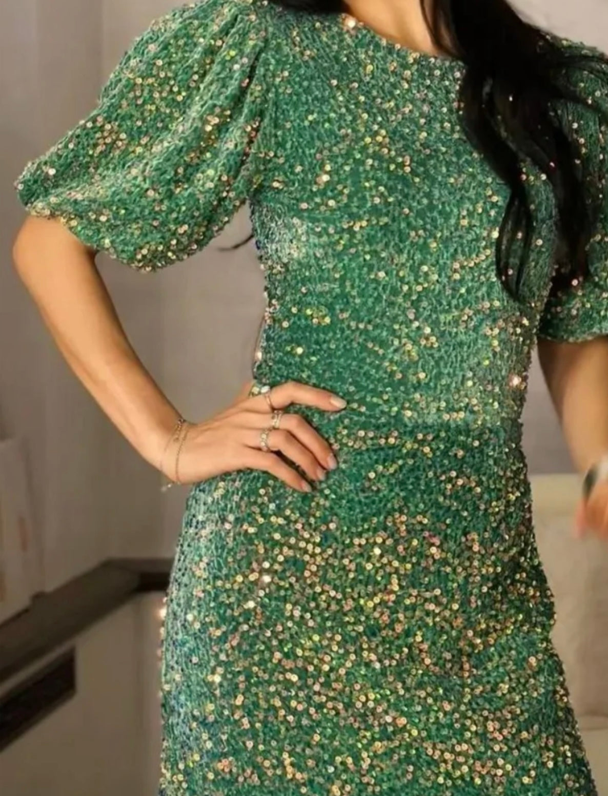 Look at all that shimmer dress in green**Preorder** ETA 2/3 Weeks