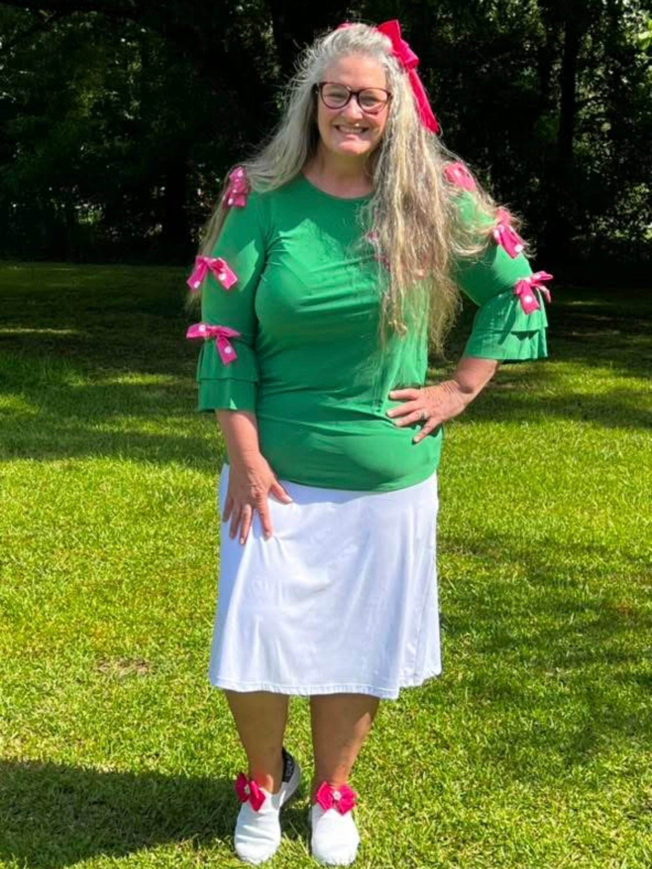 Dotty Bow Sleeve Top