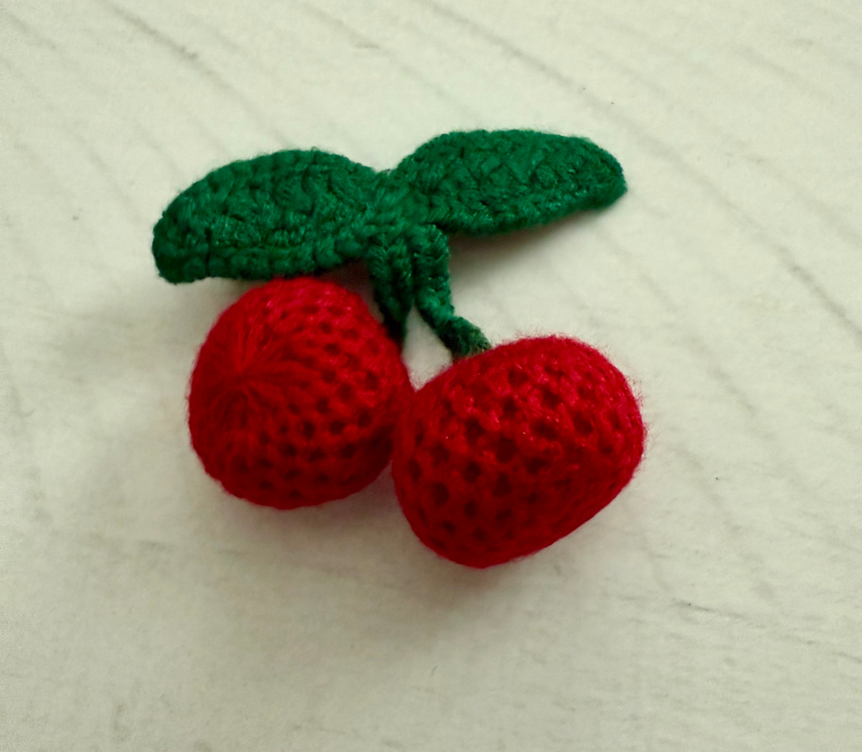 Crochet Cherry Clip
