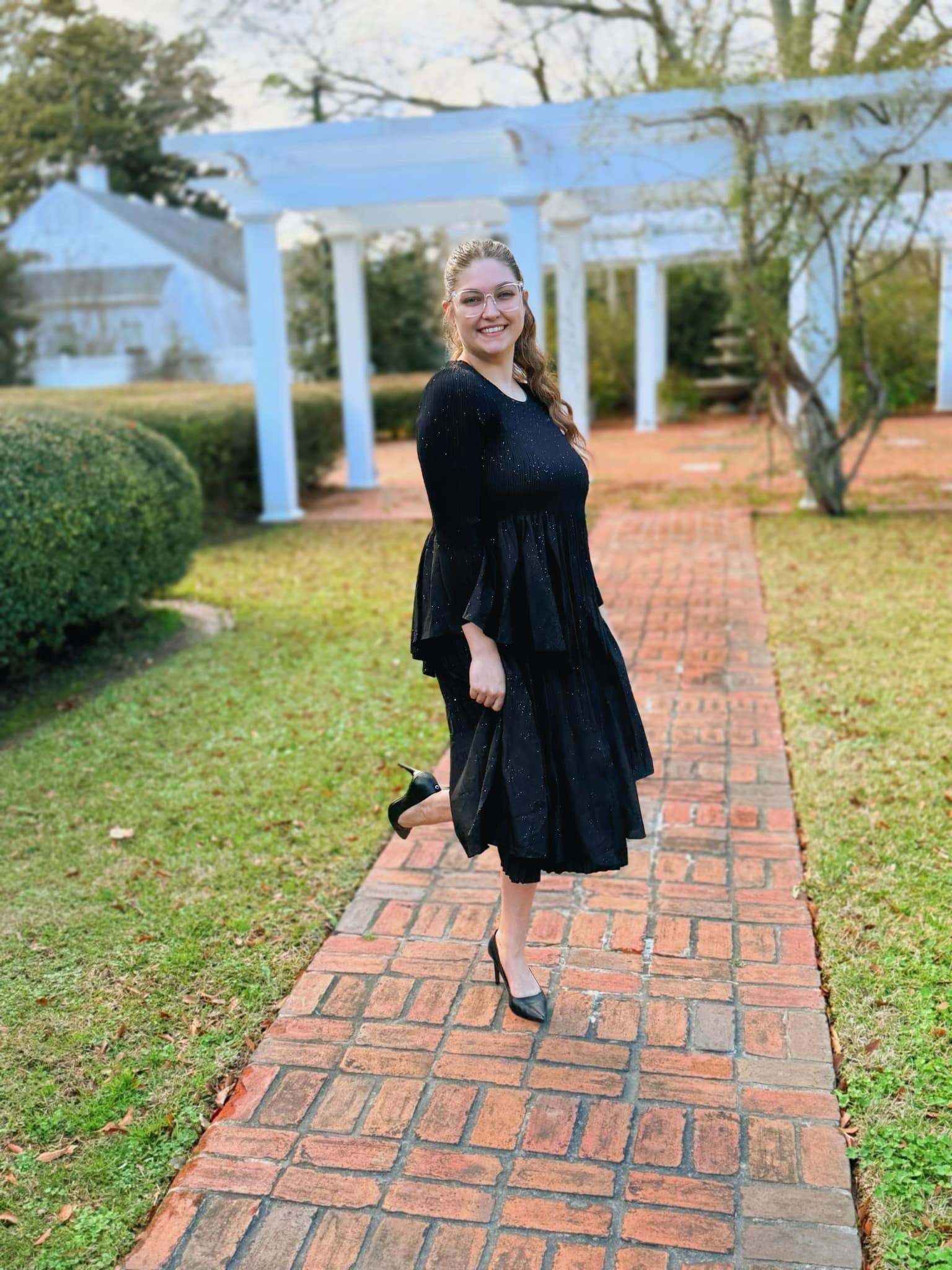 Bow'd for the Holidays Dress in Black with Black Sparkle Bows ☆ In Stock - One Size ☆