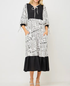 Vintage Press Midi Dress * Small - 3X