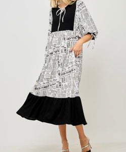 Vintage Press Midi Dress * Small - 3X