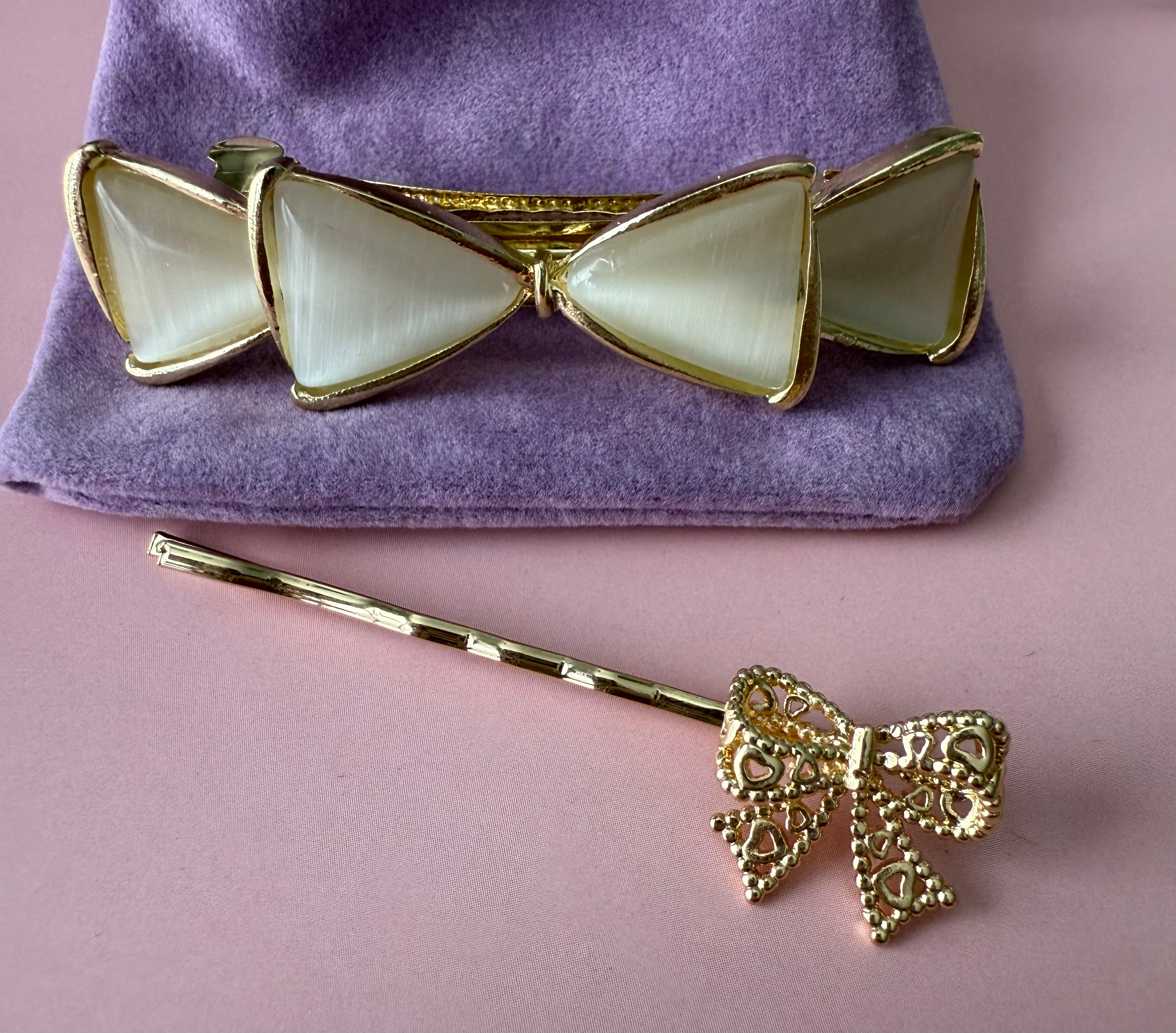 Bow Love Barrette Set