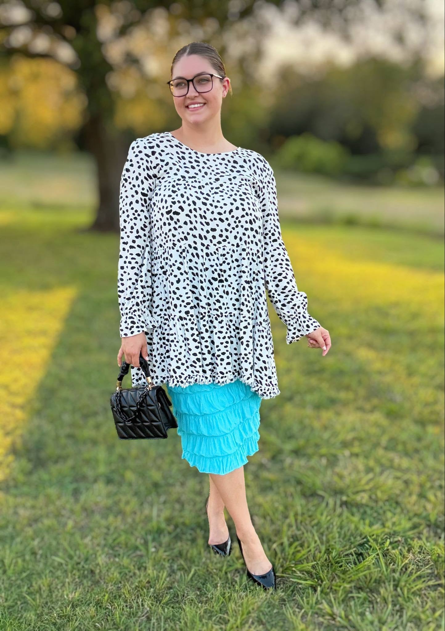 Turquoise Tranquility Cascade Skirt