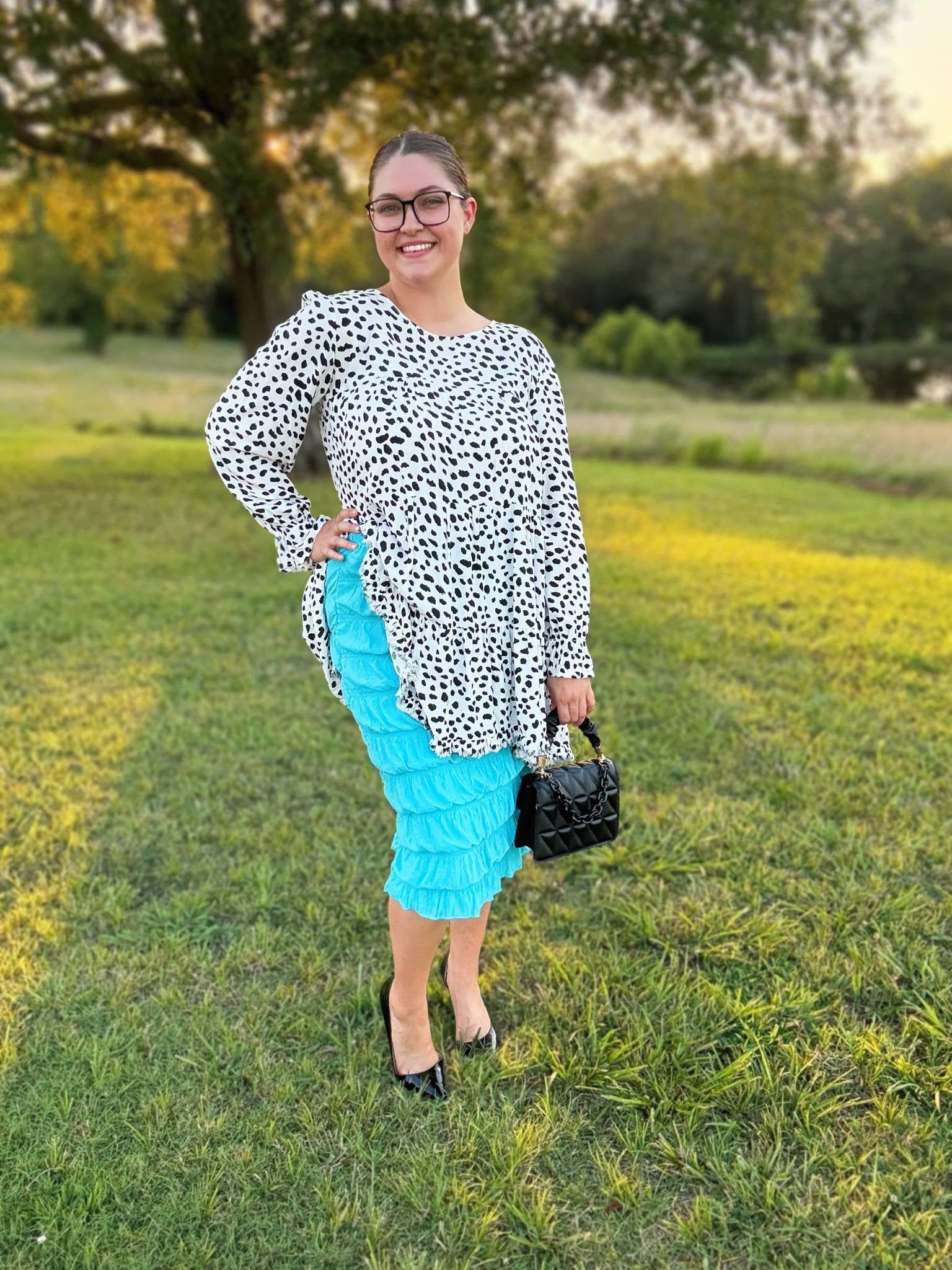 Turquoise Tranquility Cascade Skirt