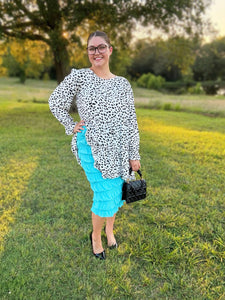 Turquoise Tranquility Cascade Skirt