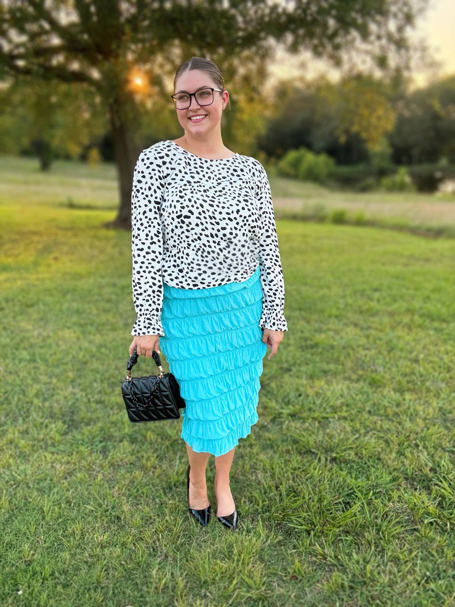 Turquoise Tranquility Cascade Skirt