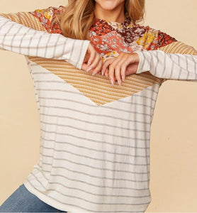 Autumn Patchwork Knit Top