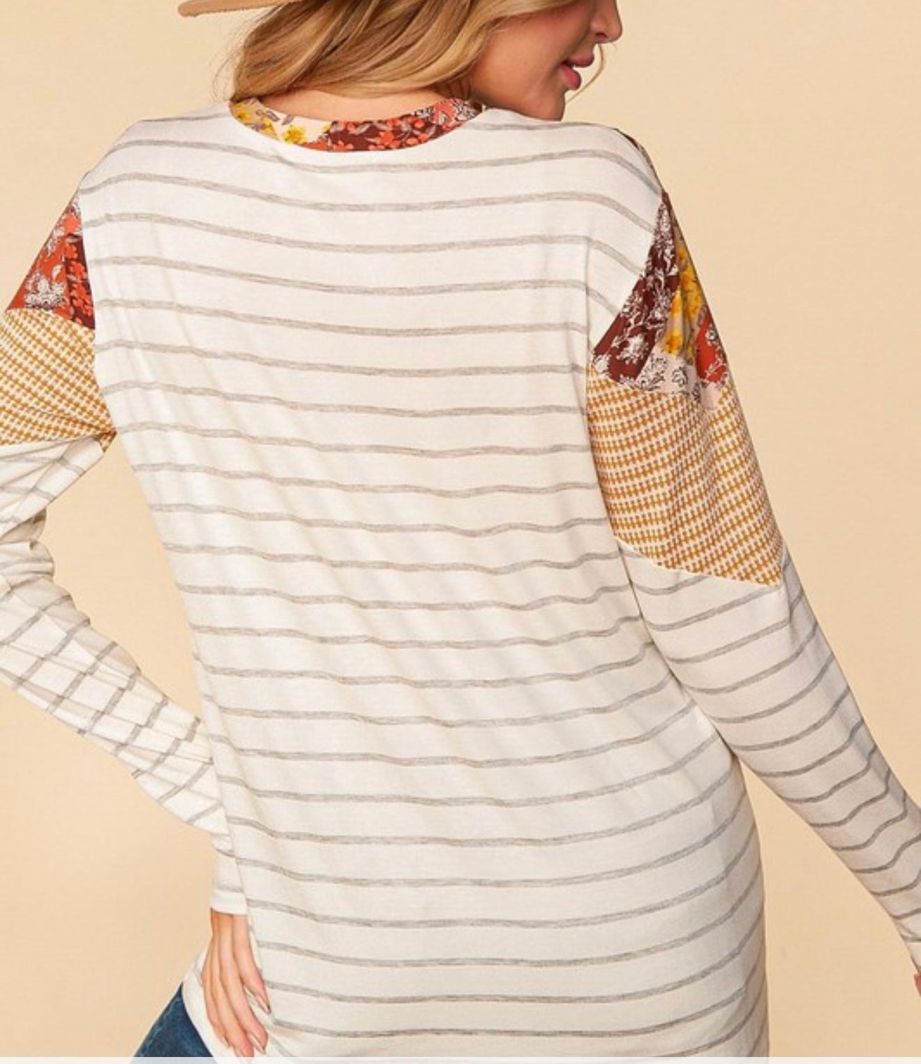Autumn Patchwork Knit Top