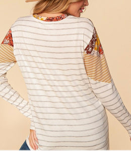 Autumn Patchwork Knit Top