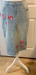 Bow Sweet Bows Denim Skirt - Sizes S - 3X