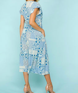 Bohemian Patchwork Midi Dress
