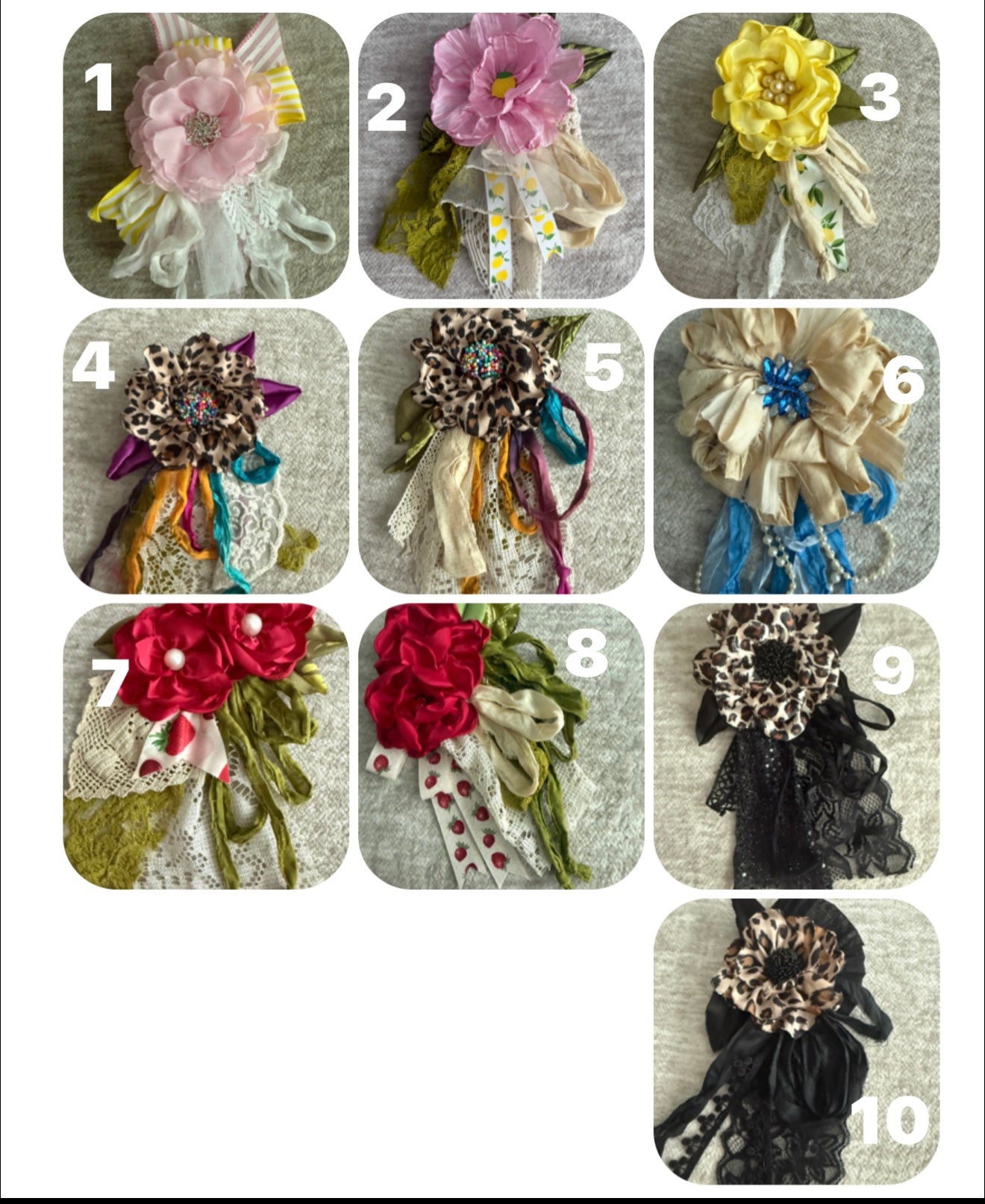 The Bloom & Grace Collection of 10 different Exclusive Brooches
