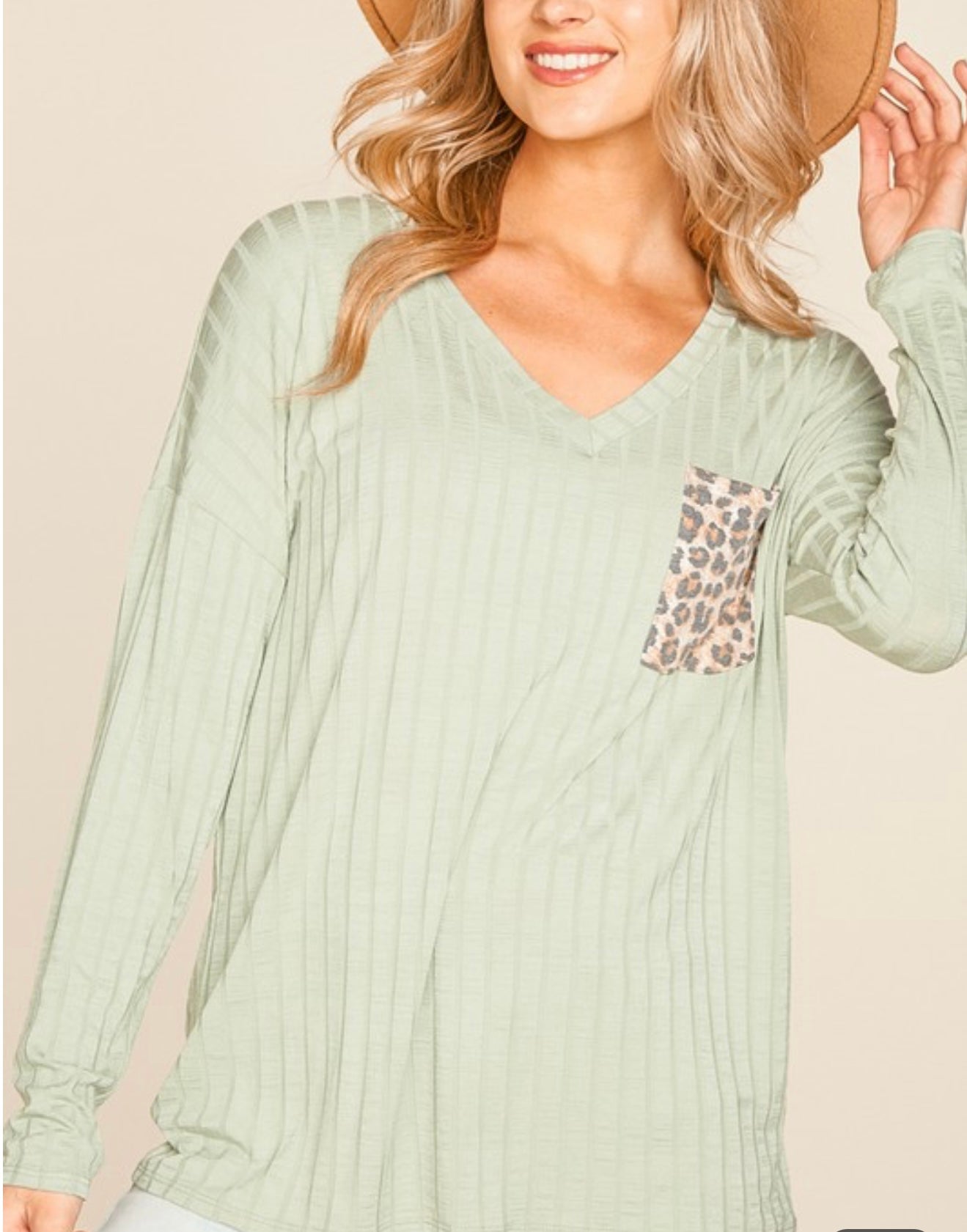 Sage & Spots Knit Top - Curvy