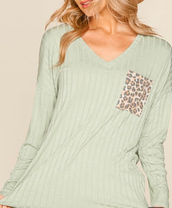 Sage & Spots Knit Top - Curvy