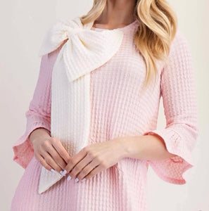 Daintly Adorned With A Bow Dress In Light Pink**ETA 3/22