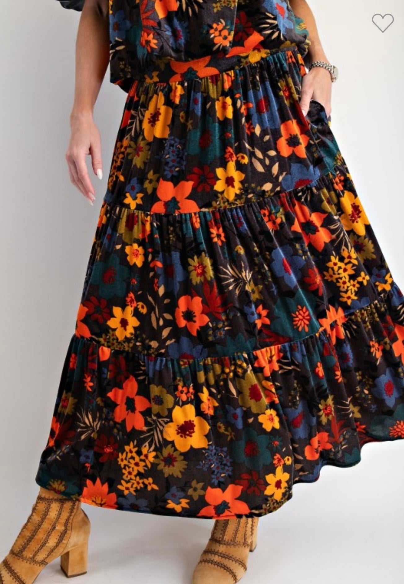 Autumn Velvet Petals Set - Includes Top & Skirt
