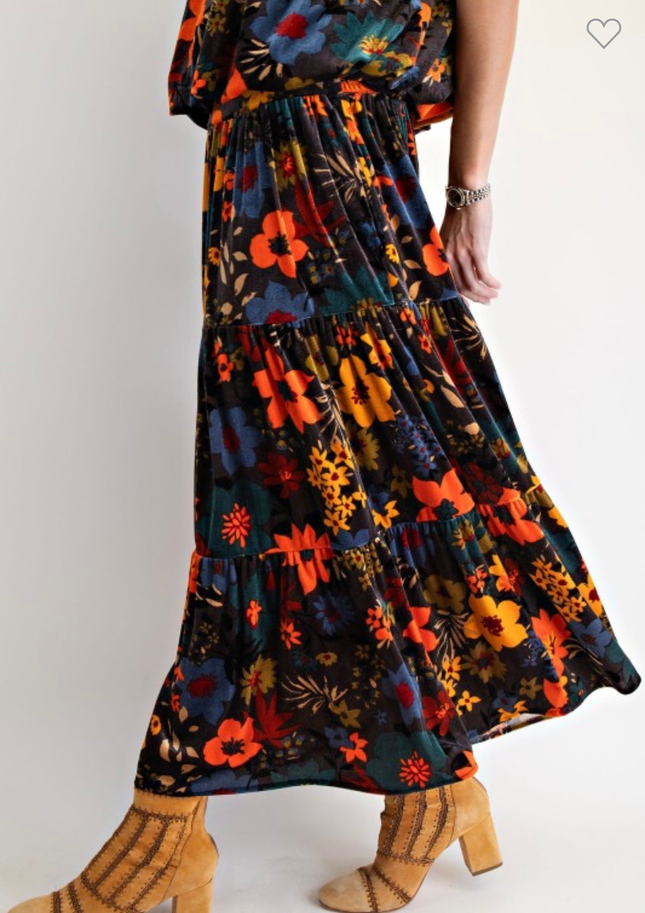 Autumn Velvet Petals Set - Includes Top & Skirt