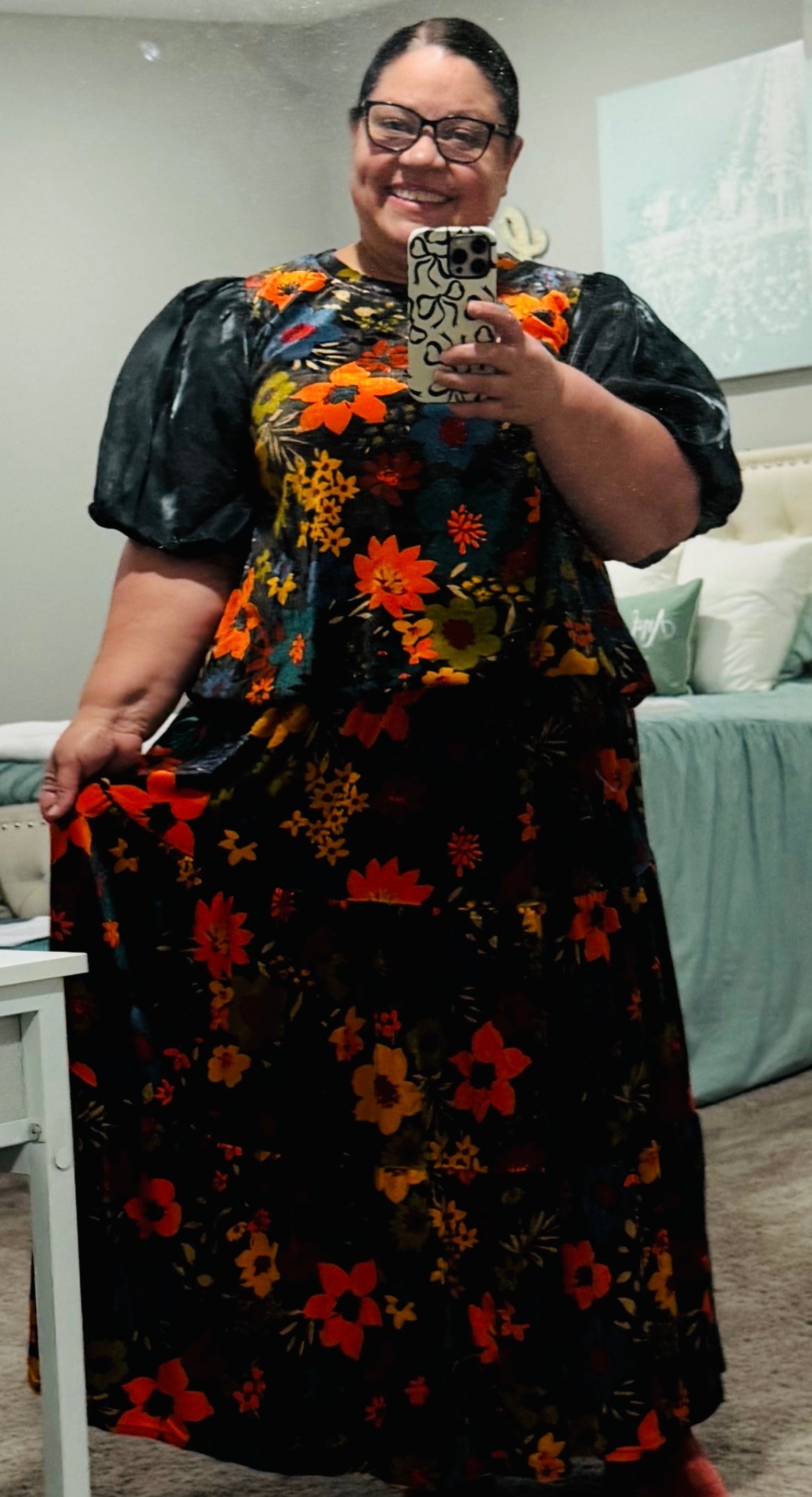 Autumn Velvet Petals Set - Includes Top & Skirt
