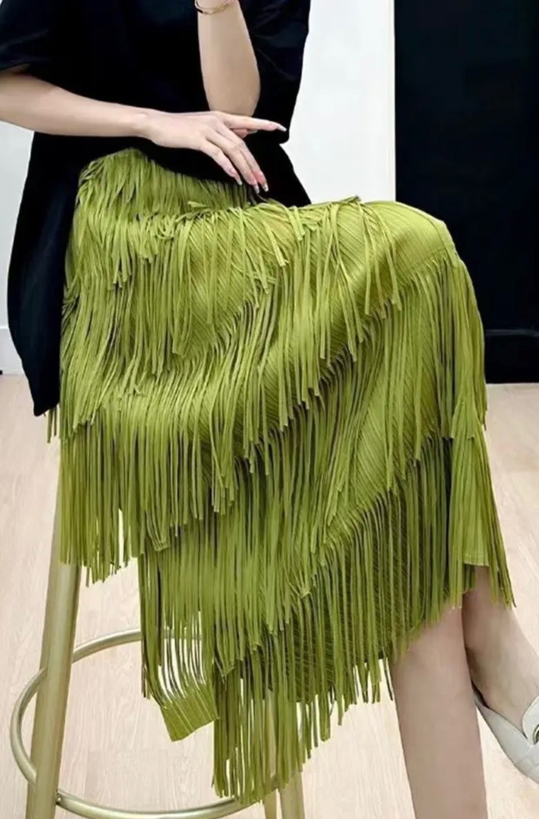 Green - Fringe Elegance Skirt ☆ Preorder ☆ 2/3 Weeks