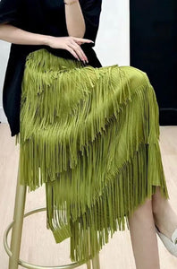 Green - Fringe Elegance Skirt ☆ Preorder ☆ 2/3 Weeks