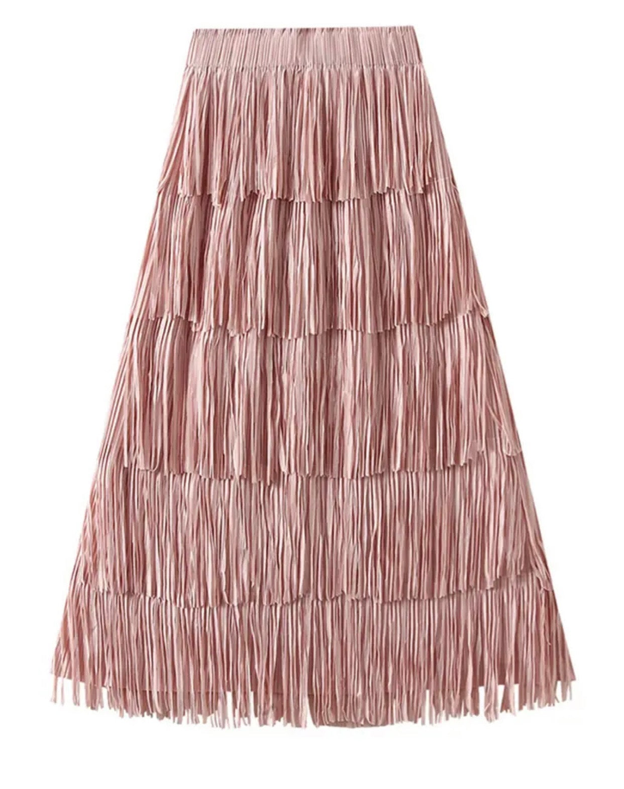 Pink - Fringe Elegance Skirt ☆ Preorder ☆ 2/3 Weeks