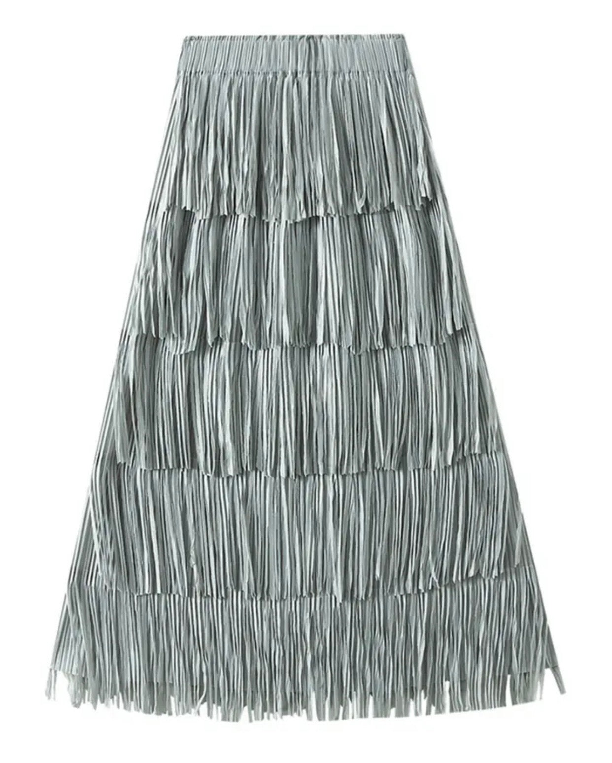 Gray Blue - Fringe Elegance Skirt ☆ Preorder ☆ 2/3 Weeks