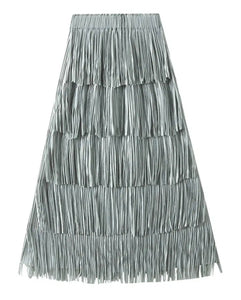 Gray Blue - Fringe Elegance Skirt ☆ Preorder ☆ 2/3 Weeks