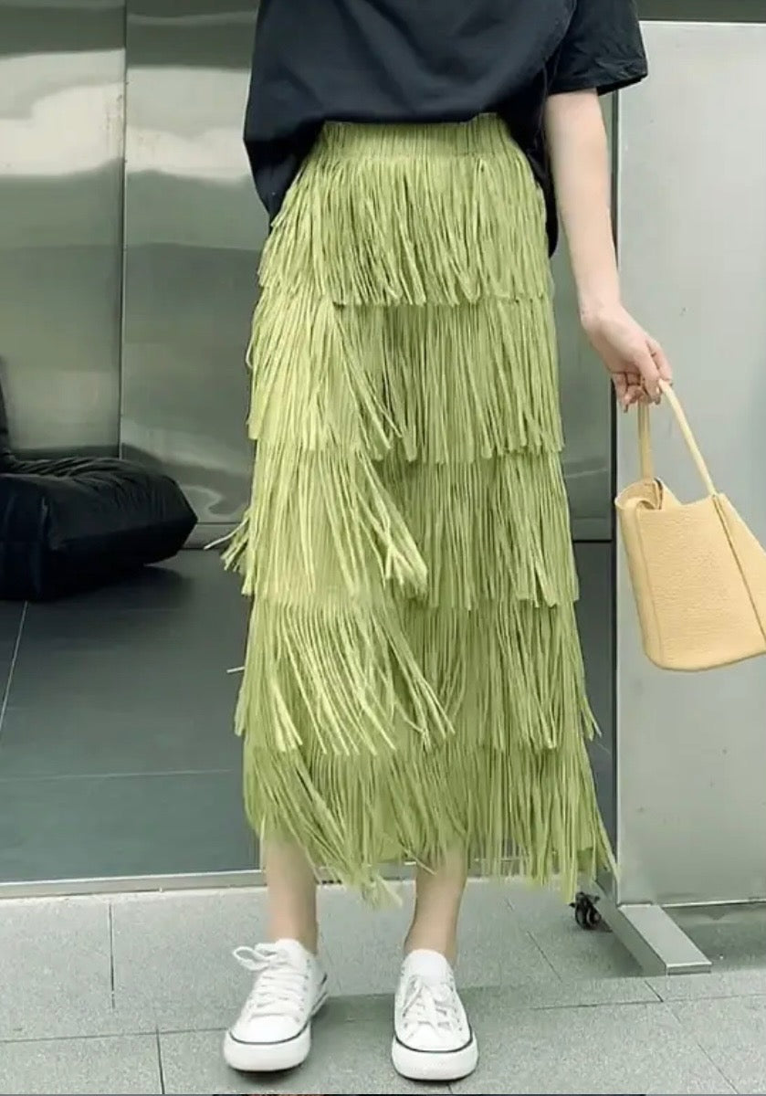 Light Green - Fringe Elegance Skirt ☆ Preorder ☆ 2/3 Weeks