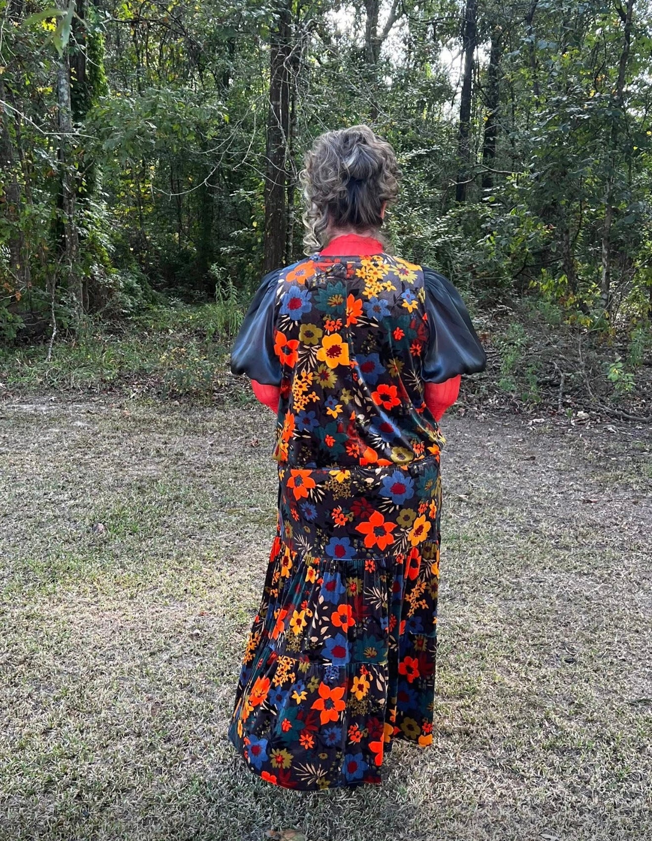 Autumn Velvet Petals Set - Includes Top & Skirt